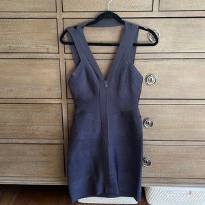 Herve Leger front zipper bandage dress, size L. Used, but no stains or tears.